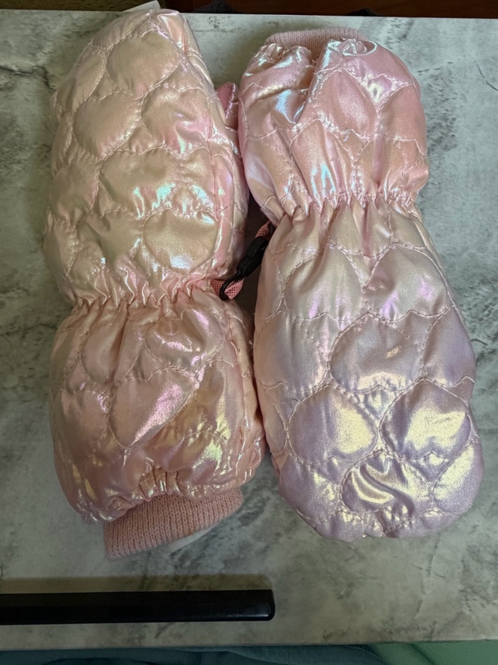 3M Thinsulate Pink Iridescent Quilted Kids Mittens